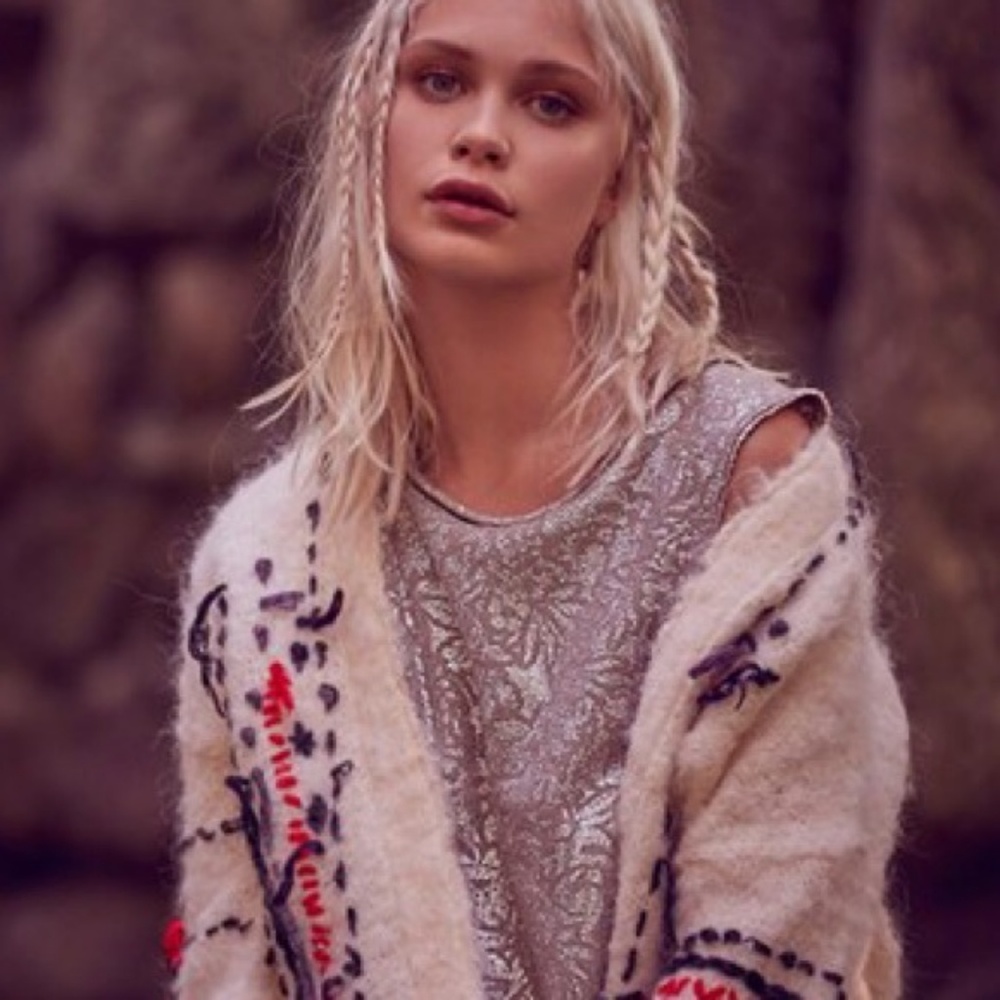 🌙Free People Casual Fancy Metallic Top